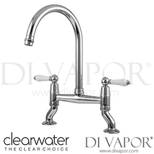 Clearwater ELB10CP Elegance Bridge Twin Lever Chrome Twist & Spray Kitchen Mixer Tap Spare Parts