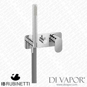 IB Rubinetti ELM314CC Love me Exposed Parts for Manual Wall Mixer with Three Ways Diverter and Shower Kit Spare Parts