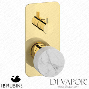 IB Rubinetti EMR310II_1 Marmo + Marmo L Exposed Parts for Manual Wall Mixer with Two Ways Diverter - White Marble Spare Parts