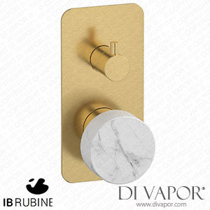 IB Rubinetti EMR310OS_1 Marmo + Marmo L Exposed Parts for Manual Wall Mixer with Two Ways Diverter - White Marble Spare Parts