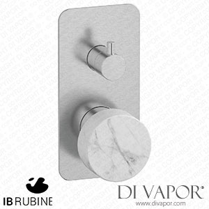 IB Rubinetti EMR310SS_1 Marmo + Marmo L Exposed Parts for Manual Wall Mixer with Two Ways Diverter - White Marble Spare Parts