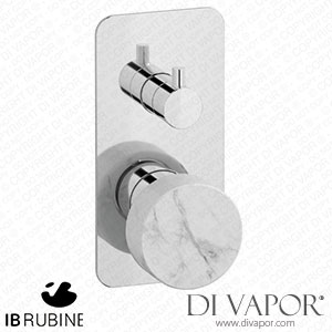 IB Rubinetti EMR312CC_1 Marmo + Marmo L Exposed Parts for Manual Wall Mixer with Three Ways Diverter - White Marble Spare Parts