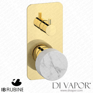 IB Rubinetti EMR312II_1 Marmo + Marmo L Exposed Parts for Manual Wall Mixer with Three Ways Diverter - White Marble Spare Parts