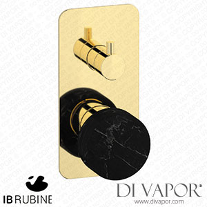 IB Rubinetti EMR312II_2 Marmo + Marmo L Exposed Parts for Manual Wall Mixer with Three Ways Diverter - Black Marble Spare Parts