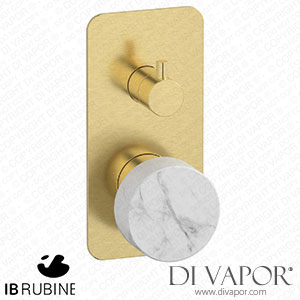 IB Rubinetti EMR312IS_1 Marmo + Marmo L Exposed Parts for Manual Wall Mixer with Three Ways Diverter - White Marble Spare Parts