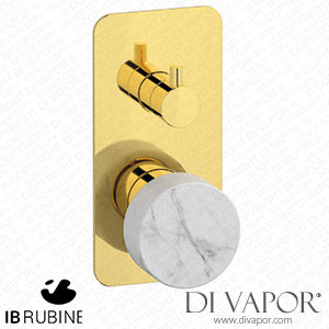 IB Rubinetti EMR312OO_1 Marmo + Marmo L Exposed Parts for Manual Wall Mixer with Three Ways Diverter - White Marble Spare Parts