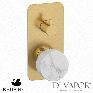 IB Rubinetti EMR312OS_1 Marmo + Marmo L Exposed Parts for Manual Wall Mixer with Three Ways Diverter - White Marble Spare Parts