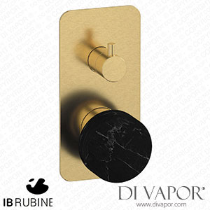 IB Rubinetti EMR312OS_2 Marmo + Marmo L Exposed Parts for Manual Wall Mixer with Three Ways Diverter - Black Marble Spare Parts