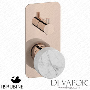IB Rubinetti EMR312RS_1 Marmo + Marmo L Exposed Parts for Manual Wall Mixer with Three Ways Diverter - White Marble Spare Parts