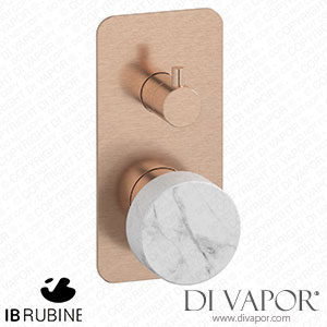 IB Rubinetti EMR312SR_1 Marmo + Marmo L Exposed Parts for Manual Wall Mixer with Three Ways Diverter - White Marble Spare Parts
