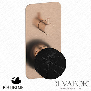 IB Rubinetti EMR312SR_2 Marmo + Marmo L Exposed Parts for Manual Wall Mixer with Three Ways Diverter - Black Marble Spare Parts