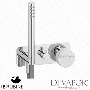 IB Rubinetti EMR313CC_1 Marmo + Marmo L Exposed Parts for Manual Wall Mixer with Two Ways Diverter and Shower Kit - White Marble Spare Parts