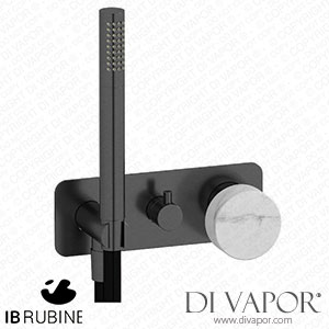 IB Rubinetti EMR313CS_1 Marmo + Marmo L Exposed Parts for Manual Wall Mixer with Two Ways Diverter and Shower Kit - White Marble Spare Parts