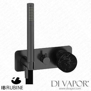IB Rubinetti EMR313CS_2 Marmo + Marmo L Exposed Parts for Manual Wall Mixer with Two Ways Diverter and Shower Kit - Black Marble Spare Parts