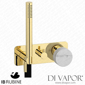 IB Rubinetti EMR313II_1 Marmo + Marmo L Exposed Parts for Manual Wall Mixer with Two Ways Diverter and Shower Kit - White Marble Spare Parts
