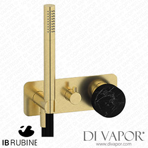 IB Rubinetti EMR313IS_2 Marmo + Marmo L Exposed Parts for Manual Wall Mixer with Two Ways Diverter and Shower Kit - Black Marble Spare Parts