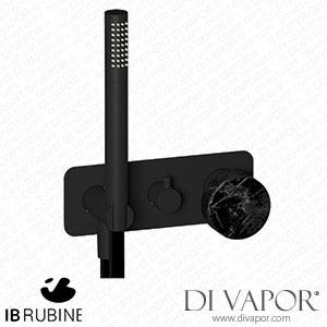 IB Rubinetti EMR313NP_2 Marmo + Marmo L Exposed Parts for Manual Wall Mixer with Two Ways Diverter and Shower Kit - Black Marble Spare Parts