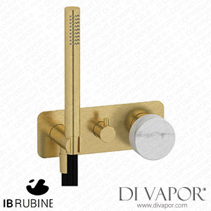 IB Rubinetti EMR313ON_1 Marmo + Marmo L Exposed Parts for Manual Wall Mixer with Two Ways Diverter and Shower Kit - White Marble Spare Parts