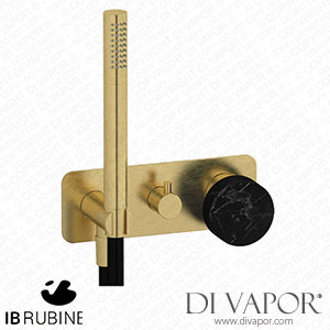 IB Rubinetti EMR313ON_2 Marmo + Marmo L Exposed Parts for Manual Wall Mixer with Two Ways Diverter and Shower Kit - Black Marble Spare Parts