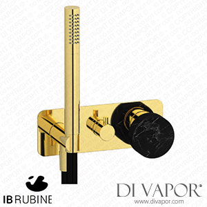 IB Rubinetti EMR313OO_2 Marmo + Marmo L Exposed Parts for Manual Wall Mixer with Two Ways Diverter and Shower Kit - Black Marble Spare Parts