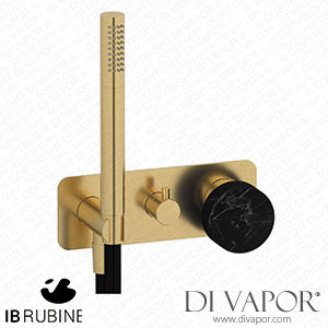 IB Rubinetti EMR313OS_2 Marmo + Marmo L Exposed Parts for Manual Wall Mixer with Two Ways Diverter and Shower Kit - Black Marble Spare Parts