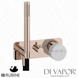 IB Rubinetti EMR313RS_1 Marmo + Marmo L Exposed Parts for Manual Wall Mixer with Two Ways Diverter and Shower Kit - White Marble Spare Parts