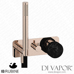 IB Rubinetti EMR313RS_2 Marmo + Marmo L Exposed Parts for Manual Wall Mixer with Two Ways Diverter and Shower Kit - Black Marble Spare Parts