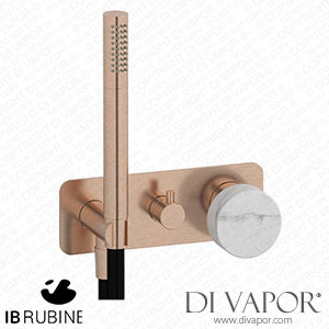 IB Rubinetti EMR313SR_1 Marmo + Marmo L Exposed Parts for Manual Wall Mixer with Two Ways Diverter and Shower Kit - White Marble Spare Parts