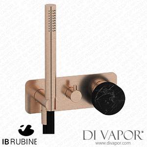 IB Rubinetti EMR313SR_2 Marmo + Marmo L Exposed Parts for Manual Wall Mixer with Two Ways Diverter and Shower Kit - Black Marble Spare Parts
