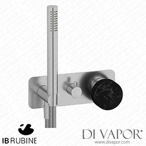 IB Rubinetti EMR313SS_2 Marmo + Marmo L Exposed Parts for Manual Wall Mixer with Two Ways Diverter and Shower Kit - Black Marble Spare Parts