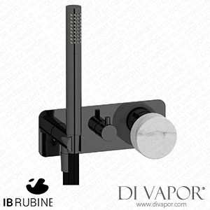 IB Rubinetti EMR314CF_1 Marmo + Marmo L Exposed Parts for Manual Wall Mixer with Three Ways Diverter and Shower Kit - White Marble Spare Parts