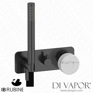IB Rubinetti EMR314CS_1 Marmo + Marmo L Exposed Parts for Manual Wall Mixer with Three Ways Diverter and Shower Kit - White Marble Spare Parts