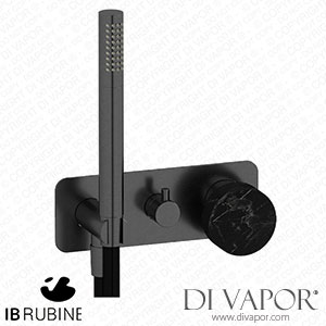 IB Rubinetti EMR314CS_2 Marmo + Marmo L Exposed Parts for Manual Wall Mixer with Three Ways Diverter and Shower Kit - Black Marble Spare Parts