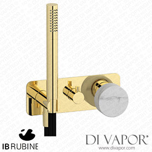 IB Rubinetti EMR314II_1 Marmo + Marmo L Exposed Parts for Manual Wall Mixer with Three Ways Diverter and Shower Kit - White Marble Spare Parts