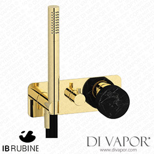 IB Rubinetti EMR314II_2 Marmo + Marmo L Exposed Parts for Manual Wall Mixer with Three Ways Diverter and Shower Kit - Black Marble Spare Parts