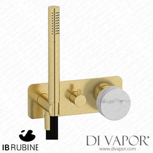 IB Rubinetti EMR314IS_1 Marmo + Marmo L Exposed Parts for Manual Wall Mixer with Three Ways Diverter and Shower Kit - White Marble Spare Parts