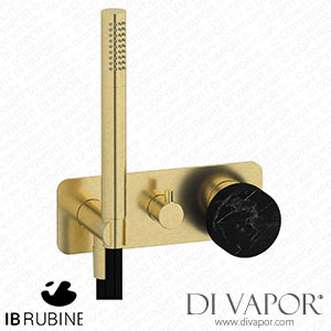 IB Rubinetti EMR314IS_2 Marmo + Marmo L Exposed Parts for Manual Wall Mixer with Three Ways Diverter and Shower Kit - Black Marble Spare Parts
