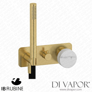 IB Rubinetti EMR314ON_1 Marmo + Marmo L Exposed Parts for Manual Wall Mixer with Three Ways Diverter and Shower Kit - White Marble Spare Parts