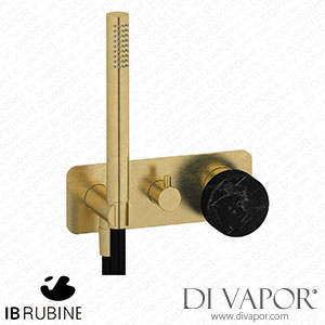 IB Rubinetti EMR314ON_2 Marmo + Marmo L Exposed Parts for Manual Wall Mixer with Three Ways Diverter and Shower Kit - Black Marble Spare Parts