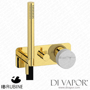 IB Rubinetti EMR314OO_1 Marmo + Marmo L Exposed Parts for Manual Wall Mixer with Three Ways Diverter and Shower Kit - White Marble Spare Parts