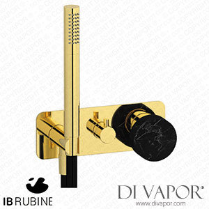 IB Rubinetti EMR314OO_2 Marmo + Marmo L Exposed Parts for Manual Wall Mixer with Three Ways Diverter and Shower Kit - Black Marble Spare Parts