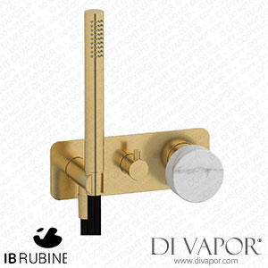 IB Rubinetti EMR314OS_1 Marmo + Marmo L Exposed Parts for Manual Wall Mixer with Three Ways Diverter and Shower Kit - White Marble Spare Parts
