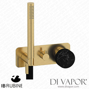 IB Rubinetti EMR314OS_2 Marmo + Marmo L Exposed Parts for Manual Wall Mixer with Three Ways Diverter and Shower Kit - Black Marble Spare Parts