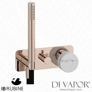 IB Rubinetti EMR314RS_1 Marmo + Marmo L Exposed Parts for Manual Wall Mixer with Three Ways Diverter and Shower Kit - White Marble Spare Parts