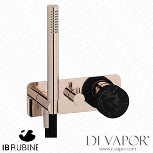 IB Rubinetti EMR314RS_2 Marmo + Marmo L Exposed Parts for Manual Wall Mixer with Three Ways Diverter and Shower Kit - Black Marble Spare Parts