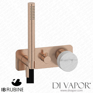 IB Rubinetti EMR314SR_1 Marmo + Marmo L Exposed Parts for Manual Wall Mixer with Three Ways Diverter and Shower Kit - White Marble Spare Parts