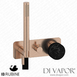 IB Rubinetti EMR314SR_2 Marmo + Marmo L Exposed Parts for Manual Wall Mixer with Three Ways Diverter and Shower Kit - Black Marble Spare Parts