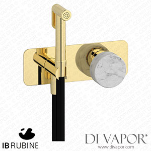 IB Rubinetti EMR706II_1 Marmo + Marmo L Exposed Parts for Bidet Spray Complete with Mixer - White Marble Spare Parts