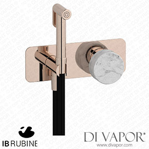 IB Rubinetti EMR706RS_1 Marmo + Marmo L Exposed Parts for Bidet Spray Complete with Mixer - White Marble Spare Parts
