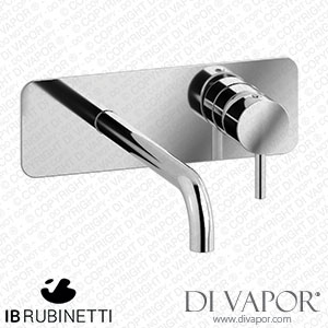 IB Rubinetti EMT207CC Milanotorino Wall Mounted Washbasin Mixer with Long Spout Complete with Drain Spare Parts
